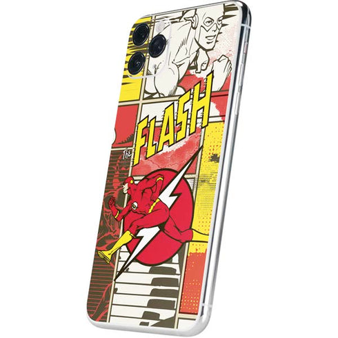DC Comics The Flash Vintage Action Pose Pattern iPhone 11 Pro Max Skin