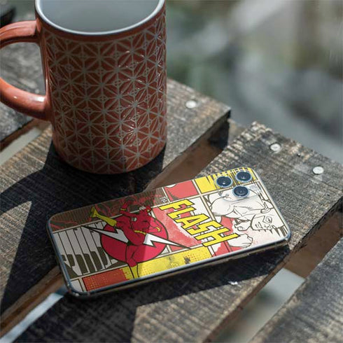 DC Comics The Flash Vintage Action Pose Pattern iPhone 11 Pro Max Skin