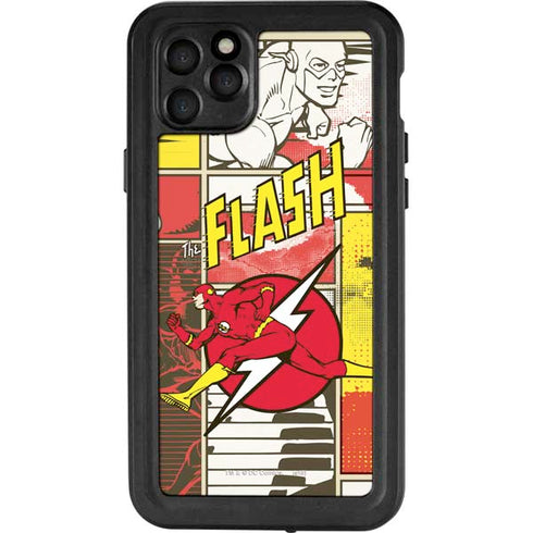 DC Comics The Flash Vintage Action Pose Pattern iPhone 11 Pro Max Waterproof Case