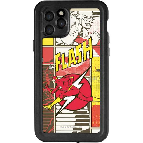 DC Comics The Flash Vintage Action Pose Pattern iPhone 11 Pro Waterproof Case