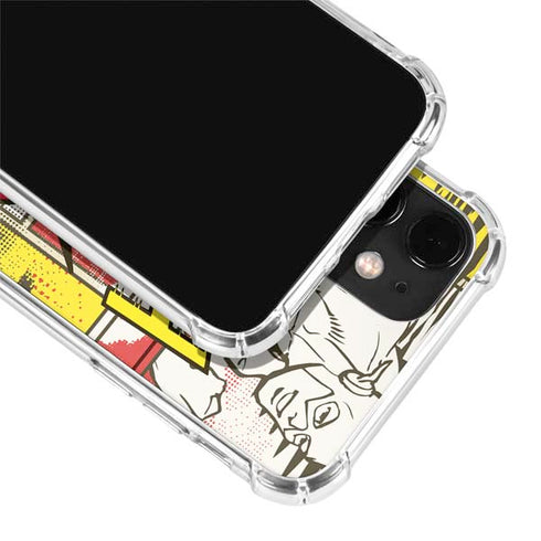 DC Comics The Flash Vintage Action Pose Pattern iPhone 12 Clear Case