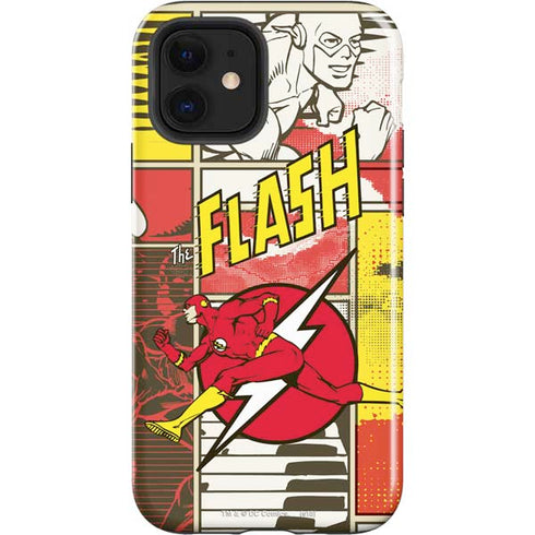 DC Comics The Flash Vintage Action Pose Pattern iPhone 12 Impact Case