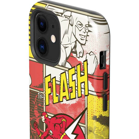 DC Comics The Flash Vintage Action Pose Pattern iPhone 12 Impact Case