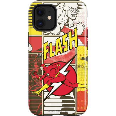 DC Comics The Flash Vintage Action Pose Pattern iPhone 12 Mini Impact Case