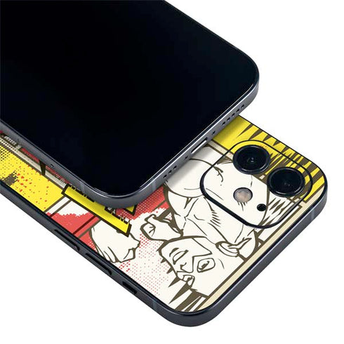 DC Comics The Flash Vintage Action Pose Pattern iPhone 12 Mini Skin