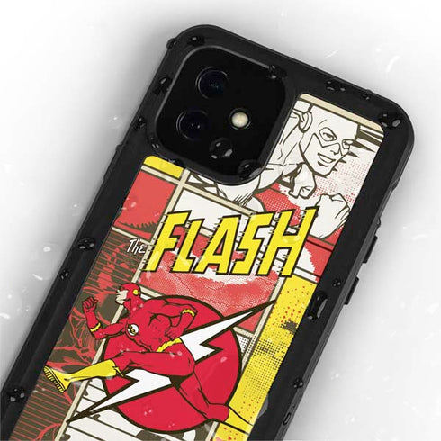 DC Comics The Flash Vintage Action Pose Pattern iPhone 12 Mini Waterproof Case