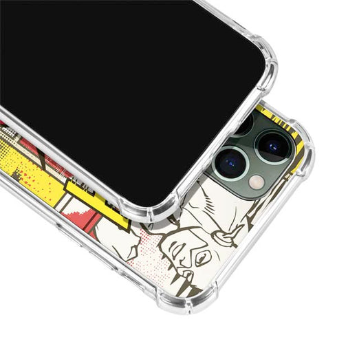 DC Comics The Flash Vintage Action Pose Pattern iPhone 12 Pro Clear Case