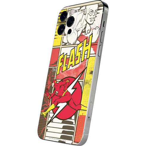 DC Comics The Flash Vintage Action Pose Pattern iPhone 12 Pro Max Skin