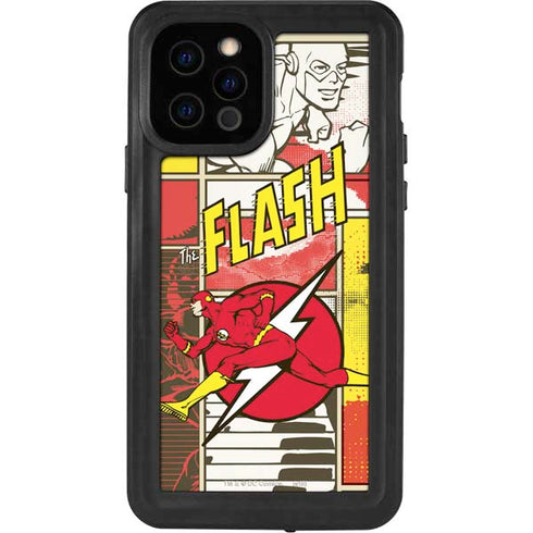 DC Comics The Flash Vintage Action Pose Pattern iPhone 12 Pro Waterproof Case