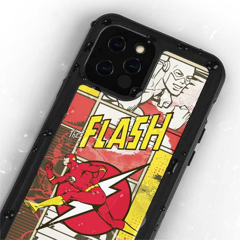 DC Comics The Flash Vintage Action Pose Pattern iPhone 12 Pro Waterproof Case