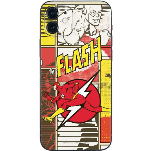 DC Comics The Flash Vintage Action Pose Pattern iPhone 12 Skin
