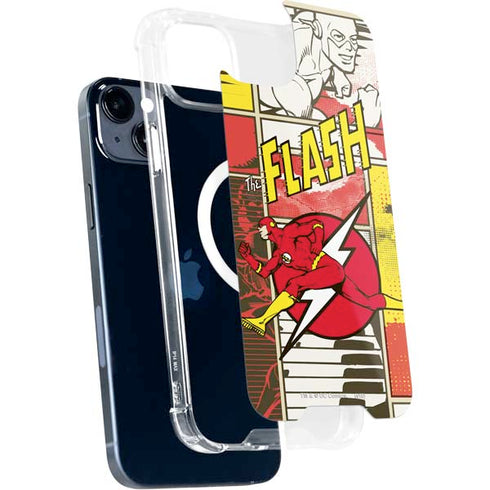 DC Comics The Flash Vintage Action Pose Pattern iPhone 13 MagSafe Case