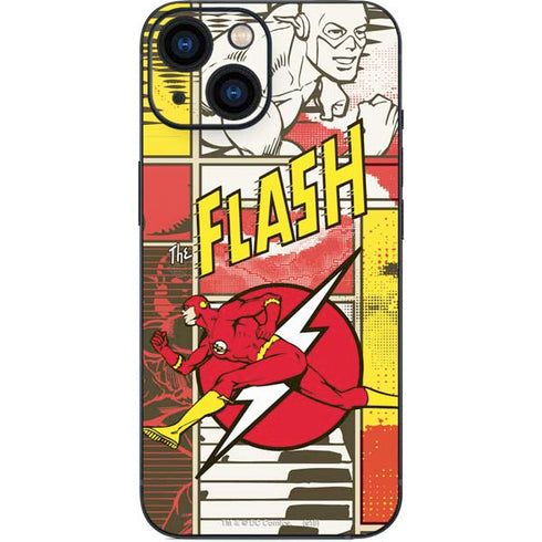 DC Comics The Flash Vintage Action Pose Pattern iPhone 13 Mini Skin