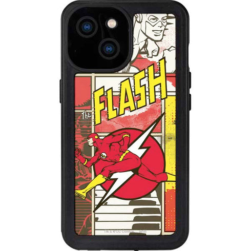 DC Comics The Flash Vintage Action Pose Pattern iPhone 13 Mini Waterproof Case