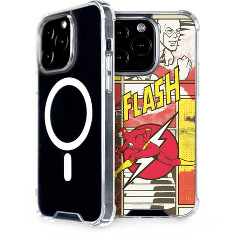 DC Comics The Flash Vintage Action Pose Pattern iPhone 13 Pro MagSafe Case