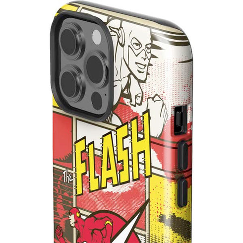 DC Comics The Flash Vintage Action Pose Pattern iPhone 13 Pro Max Impact Case