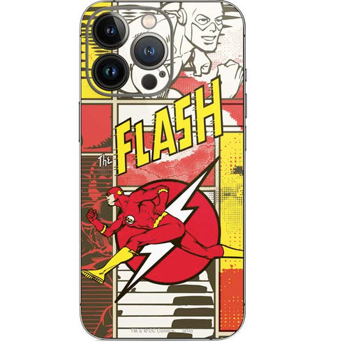 DC Comics The Flash Vintage Action Pose Pattern iPhone 13 Pro Skin