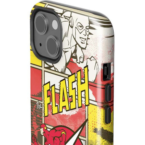 DC Comics The Flash Vintage Action Pose Pattern iPhone 14 Plus Impact Case