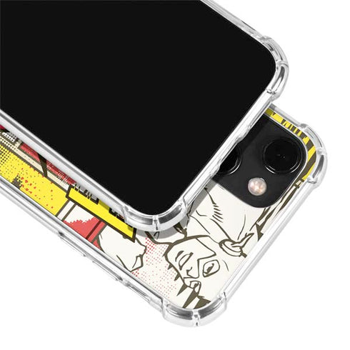 DC Comics The Flash Vintage Action Pose Pattern iPhone 14 Plus Clear Case