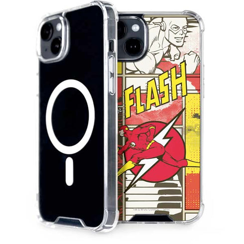 DC Comics Flash Block Pattern iPhone 15 Plus MagSafe Case