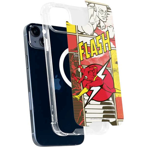 DC Comics The Flash Vintage Action Pose Pattern iPhone 14 Plus MagSafe Case