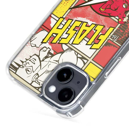 DC Comics The Flash Vintage Action Pose Pattern iPhone 14 Plus MagSafe Case