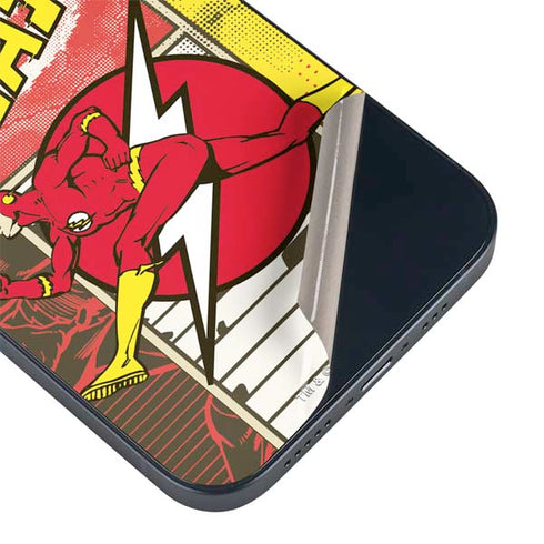DC Comics The Flash Vintage Action Pose Pattern iPhone 14 Plus Skin
