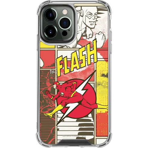 DC Comics Flash Block Pattern iPhone 15 Pro Max Clear Case