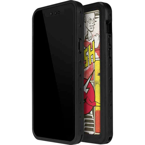 DC Comics The Flash Vintage Action Pose Pattern iPhone 14 Pro Max Waterproof Case