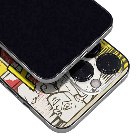 DC Comics The Flash Vintage Action Pose Pattern iPhone 14 Pro Skin