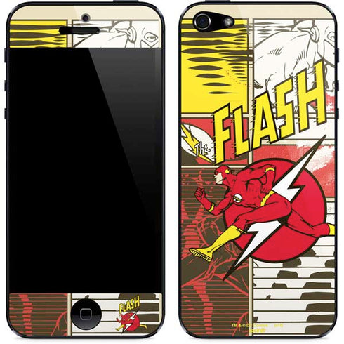 DC Comics The Flash Vintage Action Pose Pattern iPhone 5/5s/5SE Skin