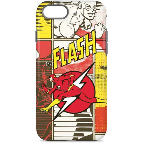 DC Comics The Flash Vintage Action Pose Pattern iPhone 8 Pro Case