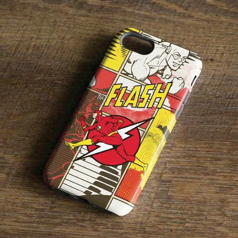 DC Comics The Flash Vintage Action Pose Pattern iPhone 8 Pro Case