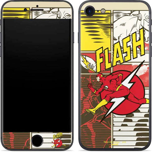 DC Comics The Flash Vintage Action Pose Pattern iPhone 8 Skin