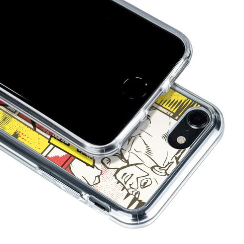 DC Comics The Flash Vintage Action Pose Pattern iPhone SE (2nd & 3rd Gen) Clear Case