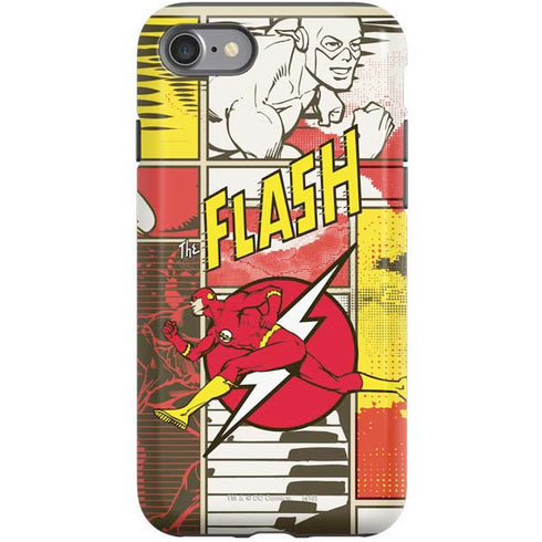 DC Comics The Flash Vintage Action Pose Pattern iPhone SE (2nd & 3rd Gen) Pro Case