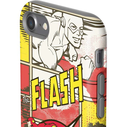 DC Comics The Flash Vintage Action Pose Pattern iPhone SE (2nd & 3rd Gen) Pro Case