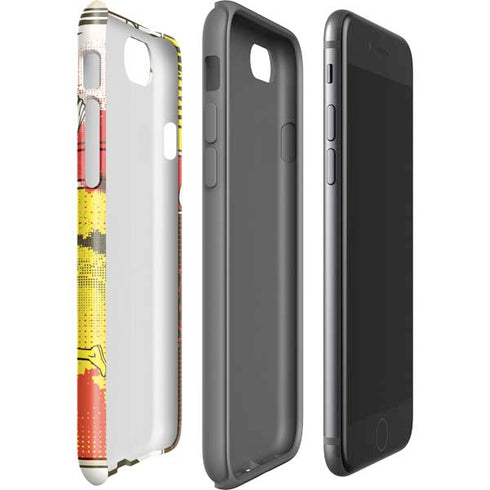 DC Comics The Flash Vintage Action Pose Pattern iPhone SE (2nd & 3rd Gen) Pro Case