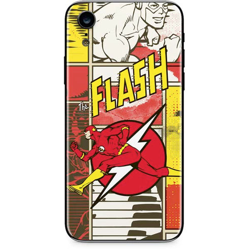 DC Comics The Flash Vintage Action Pose Pattern iPhone XR Skin