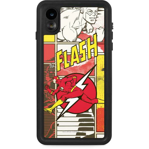 DC Comics The Flash Vintage Action Pose Pattern iPhone XR Waterproof Case