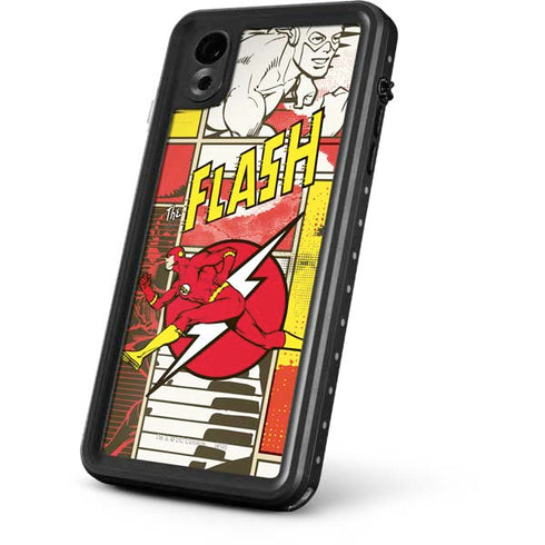DC Comics The Flash Vintage Action Pose Pattern iPhone XR Waterproof Case
