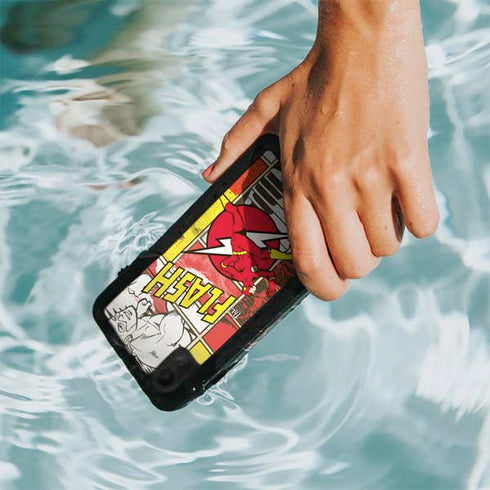 DC Comics The Flash Vintage Action Pose Pattern iPhone XR Waterproof Case