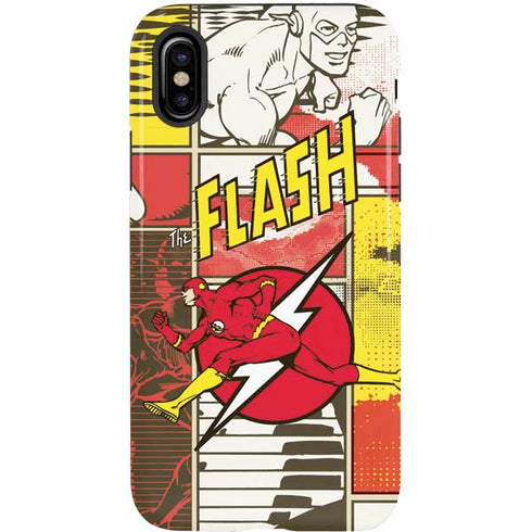 DC Comics The Flash Vintage Action Pose Pattern iPhone XS Pro Case
