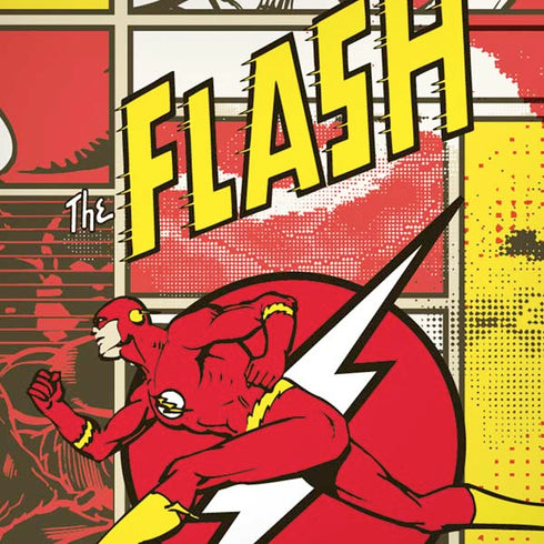DC Comics The Flash Vintage Action Pose Pattern iPhone XS Skin