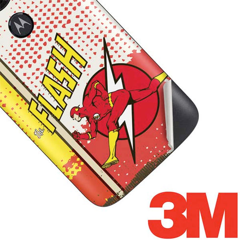 DC Comics The Flash Vintage Action Pose Pattern Moto E5 Play Skin