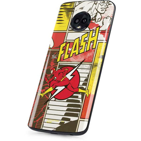 DC Comics The Flash Vintage Action Pose Pattern Moto G6 Skin