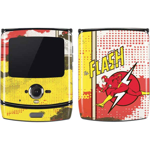 DC Comics The Flash Vintage Action Pose Pattern Motorola RAZR Skin