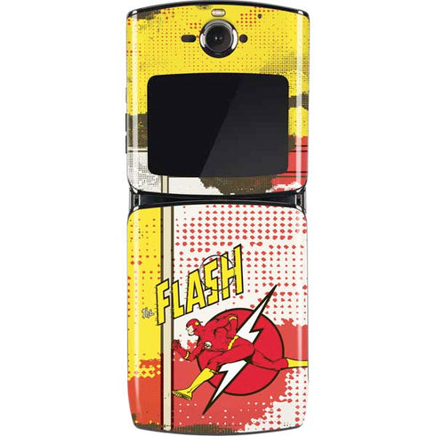 DC Comics The Flash Vintage Action Pose Pattern Motorola RAZR Skin
