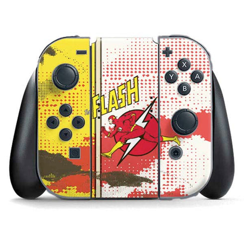 DC Comics Flash Block Pattern Nintendo Switch (2017-2021) Joy-Con Controller Skin