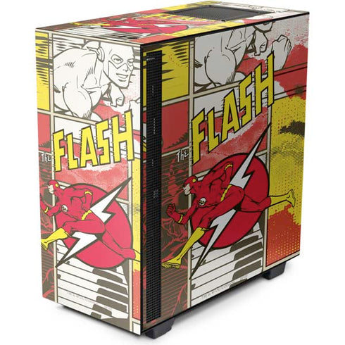 DC Comics The Flash Vintage Action Pose Pattern NZXT H510 Compact ATX Mid-Tower Case Skin